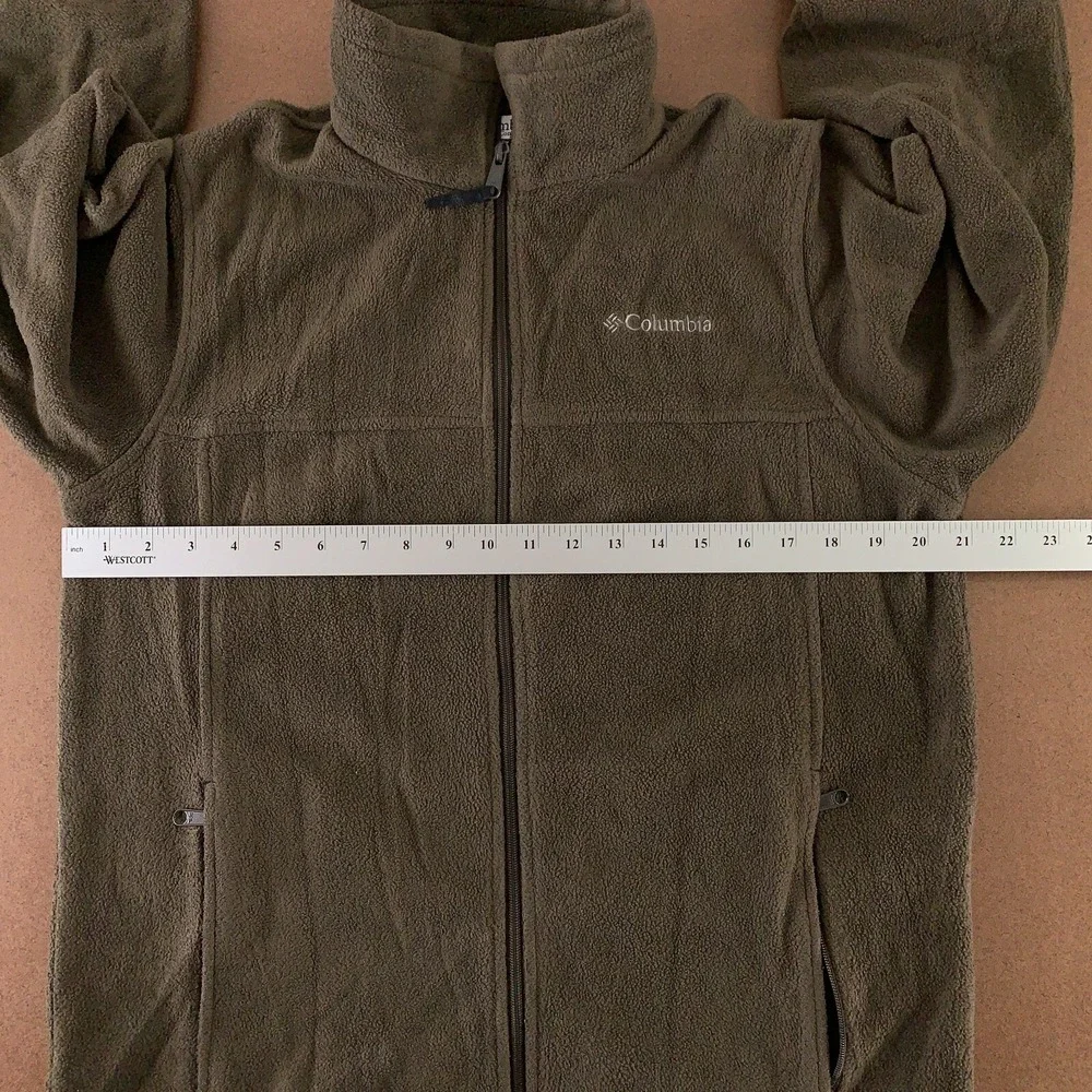 Columbia Youth Size 18/20 Brown Fleece Pocketed Full Zip Jacket
